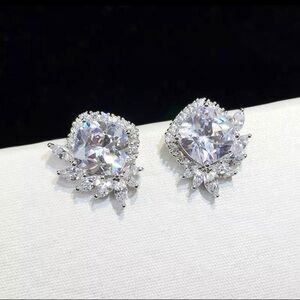 Funky silver stud earrings